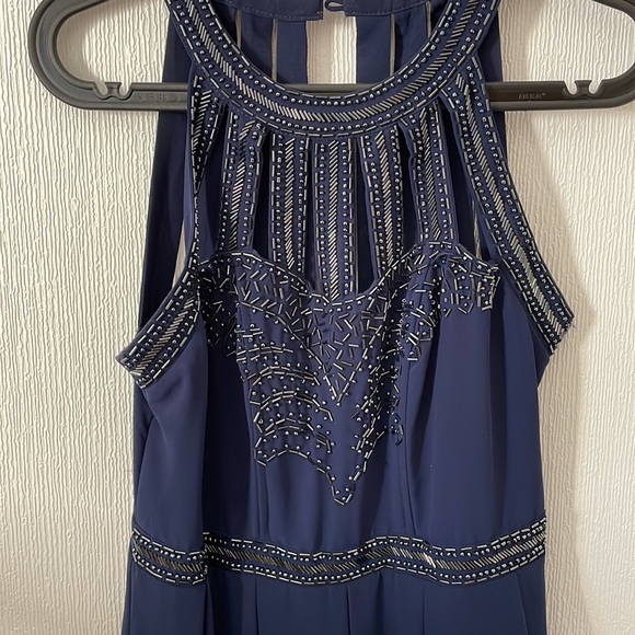 Navy ModCloth dress with gunmetal beading - Picture 4 of 4